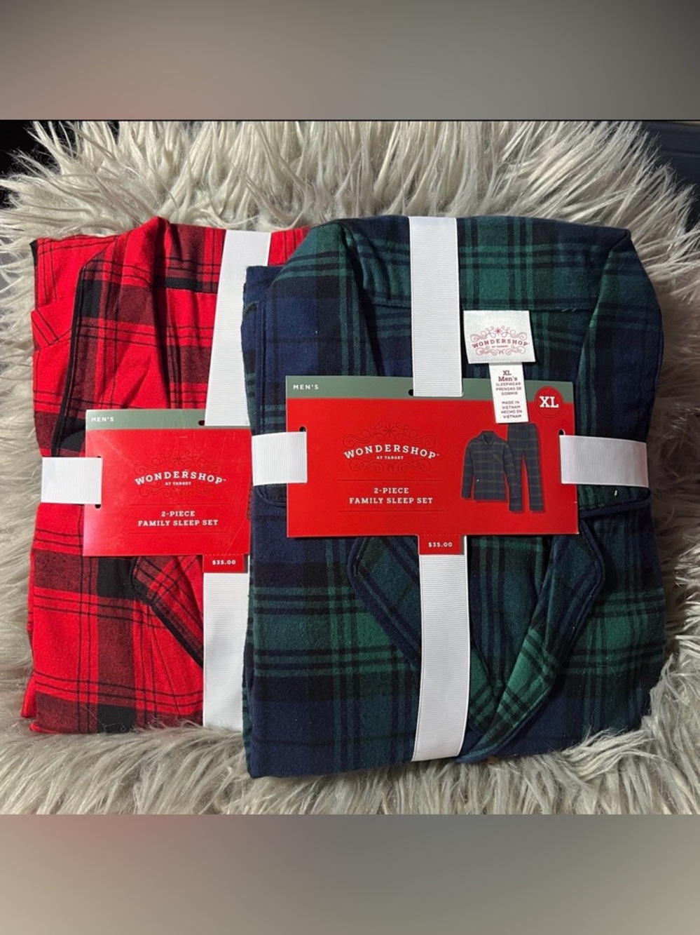 2🆕Wondershop Red & Black Plaid Men's 2-Piece Sleep Set